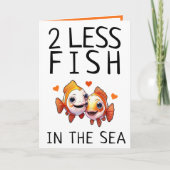 2 Minder Vissen in het Zee Schattige Grappige Vale Kaart (Voorkant)