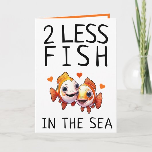 2 Minder Vissen in het Zee Schattige Grappige Vale Kaart (Voorkant)