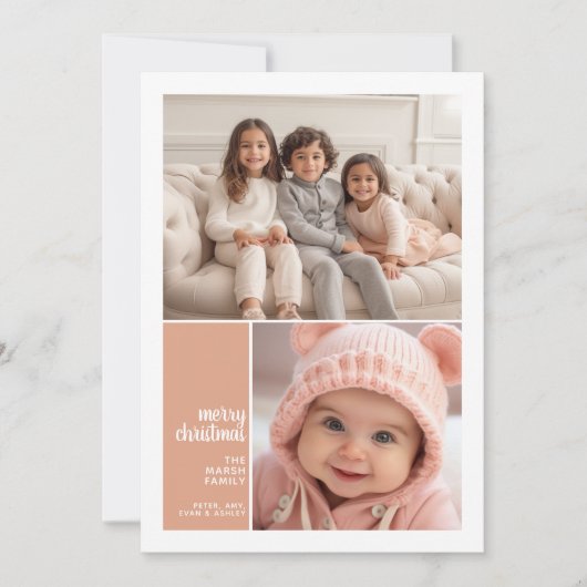 2 Minimale kerstbekorting met fotocollage Feestdagenkaart (Voorkant)