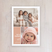 2 Minimale kerstbekorting met fotocollage Feestdagenkaart