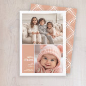 2 Minimale kerstbekorting met fotocollage Feestdagenkaart