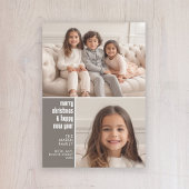 2 Minimale kerstkerstvakantie met fotocollage Feestdagenkaart