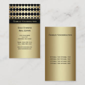 #2 Modern Black Gold Diamond Visitekaartje (Voorkant / Achterkant)