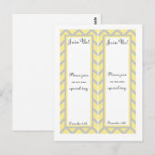 2 moderne Chevron geel/grijs bruiloft Bladwijzer Briefkaart (Voorkant / Achterkant)
