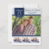 #2 Moderne marine en grijze foto sparen de datum Save The Date (Voorkant)