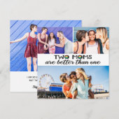 2 moeders zijn beter dan één moedersdag fotokaart (Voorkant / Achterkant)