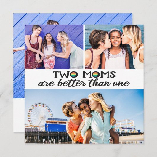 2 moeders zijn beter dan één moedersdag fotokaart (Voorkant / Achterkant)