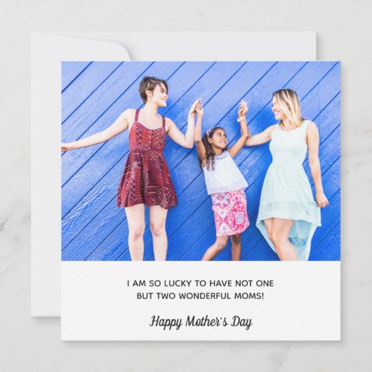 2 moeders zijn beter dan één moedersdag fotokaart (Achterkant)