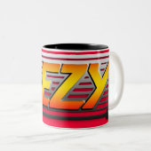 2 mok van EZY mannen rood en stalen effect (Voorkant rechts)