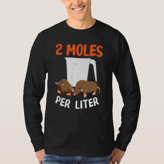 2 Moles per liter proefdierchemie T-shirt (Voorkant)