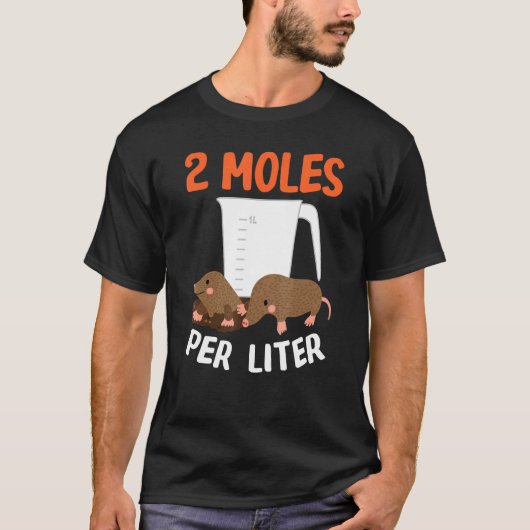 2 Moles per liter proefdierchemie T-shirt (Voorkant)