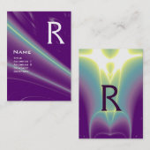 2 MONOGRAM paars violet wit roze Visitekaartje (Voorkant / Achterkant)