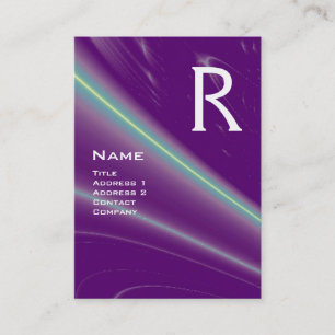 2 MONOGRAM paars violet wit roze Visitekaartje