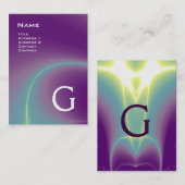 2 MONOGRAM paars violet wit roze Visitekaartje (Voorkant / Achterkant)