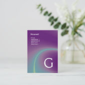 2 MONOGRAM paars violet wit roze Visitekaartje (Staand voorkant)