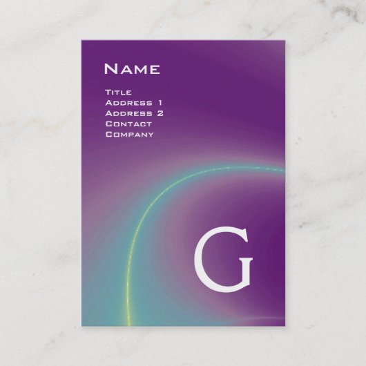 2 MONOGRAM paars violet wit roze Visitekaartje (Voorkant)