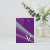 2 MONOGRAM paars violet wit roze Visitekaartje (Staand voorkant)