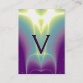 2 MONOGRAM paars violet wit roze Visitekaartje (Achterkant)