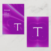2 MONOGRAM paars violet wit roze Visitekaartje (Voorkant / Achterkant)