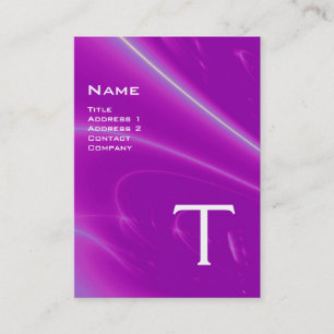 2 MONOGRAM paars violet wit roze Visitekaartje