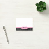#2 Monogram zwart-roze Quatrefoil Patroon Post-it® Notes (Kantoor)