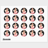2 mooie ballerina's ronde sticker (Vel)