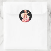 2 mooie ballerina's ronde sticker (Tas)