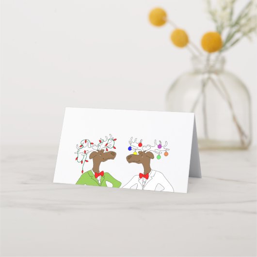 2 Moose Holiday Place Card Plaatskaartje (Voorkant)