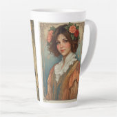 2 Muncha-stijl kunst van dezelfde vrouwen Latte Mok (Rechterhoek)