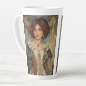 2 Muncha-stijl kunst van dezelfde vrouwen Latte Mok (Linkerhoek)