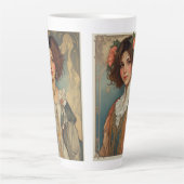 2 Muncha-stijl kunst van dezelfde vrouwen Latte Mok (Voorkant)