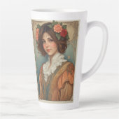 2 Muncha-stijl kunst van dezelfde vrouwen Latte Mok (Rechts)