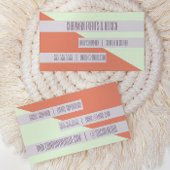 2 Naam Kaart | Modern geometrisch kleurenblok Visitekaartje