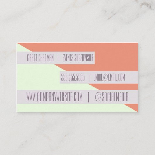 2 Naam Kaart | Modern geometrisch kleurenblok Visitekaartje (Achterkant)