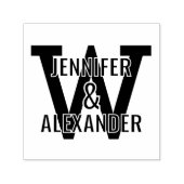 2 Namen Over Eenvoudig Vetgedrukte Single Initiaal Zelfinktende Stempel (Design)