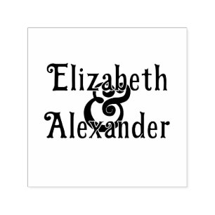 2 Namen Over Eenvoudige Vet Ampersand #35 Huwelijk Zelfinktende Stempel