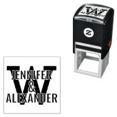 2 Namen over eenvoudige vette enkele initiaal mono Zelfinktende Stempel (In situ)