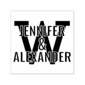2 Namen over eenvoudige vette enkele initiaal mono Zelfinktende Stempel (Design)