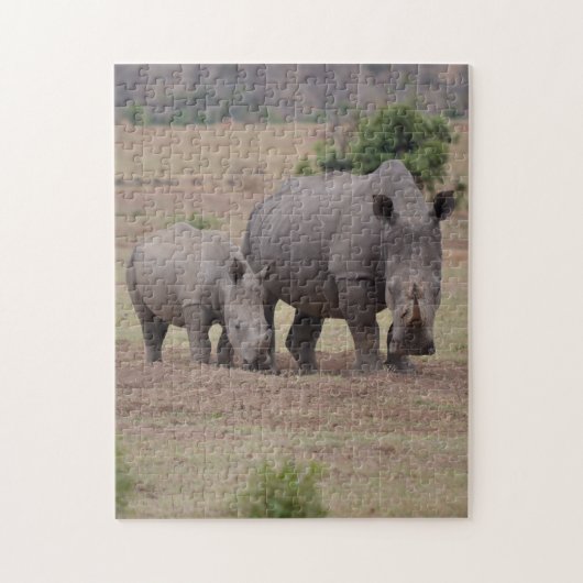 2 neushoornpuzzel legpuzzel (Verticaal)