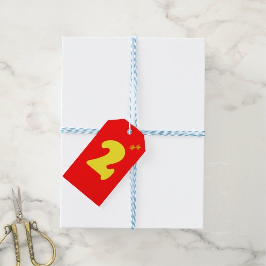 2 nummer cadeaulabel (Met Touw)