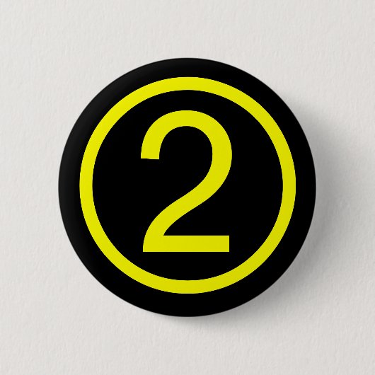 2 - nummer twee ronde button 5,7 cm (Voorkant)