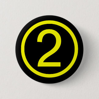 2 - nummer twee ronde button 5,7 cm