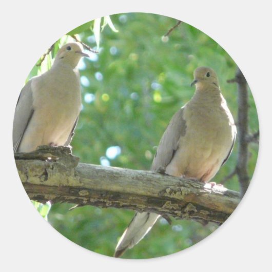 2 ochtenddoven ronde sticker (Voorkant)