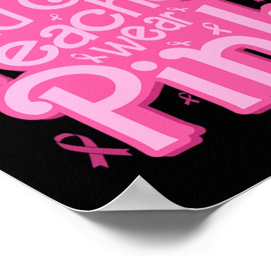 2 oktober Leraar Draag roze borstkanker Poster (Hoek)