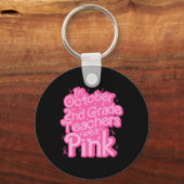 2 oktober Leraar Draag roze borstkanker Sleutelhanger (Voorkant)