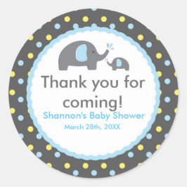 2 OLIFANTEN Blauwe Stip Baby Shower Sticker