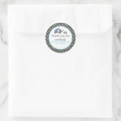 2 OLIFANTEN Blauwe Stip Baby Shower Sticker (Tas)