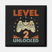 2 ontgrendelde video gamer 2e verjaardag 2 jaar ou magneet (Voorkant)