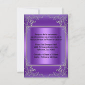 2 Ontvangst Quinceanera Masquerade Mask Paars Kaart (Achterkant)