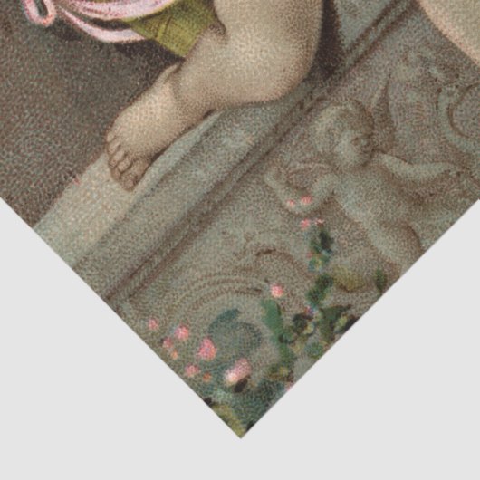 2 ook zittende retro cupids tissuepapier (Detail)